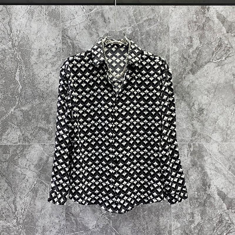 

Men's Casual Shirts SM07657 Fashion Men's 2022 Runway Luxury European Design Party Style Clothing, Picture shown