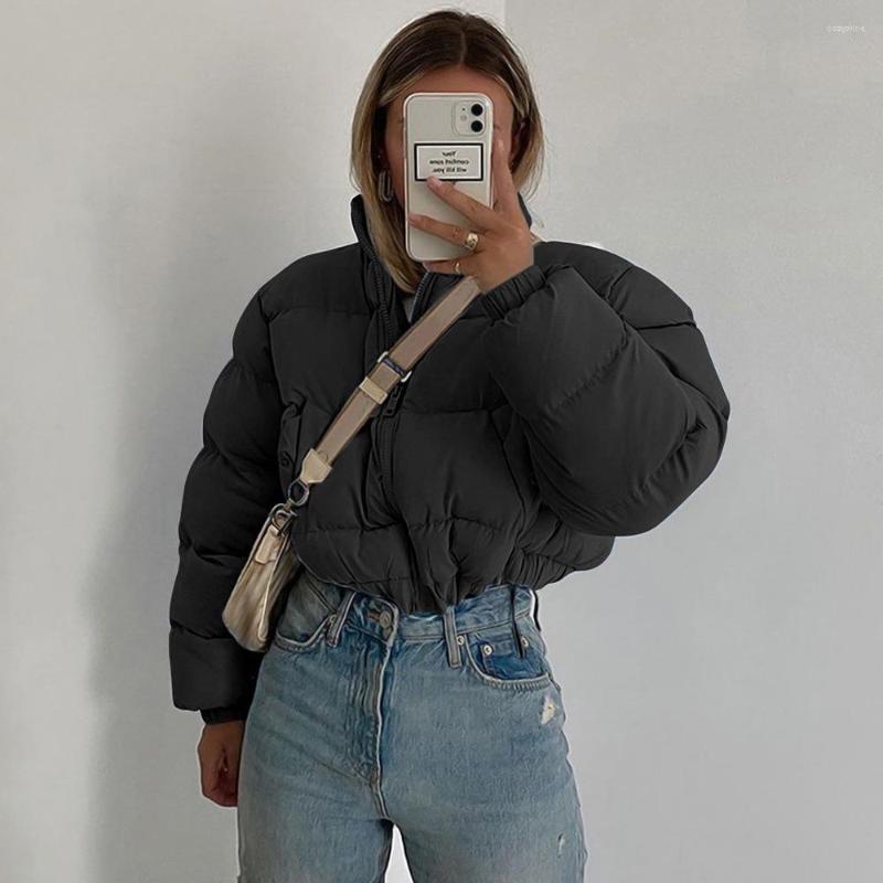

Women' Down Fall Winter Coat Puffer Jacket And Coats Women Christmas Bubble Cropped Outerwear Warm Clothing Woman Parkas, Black