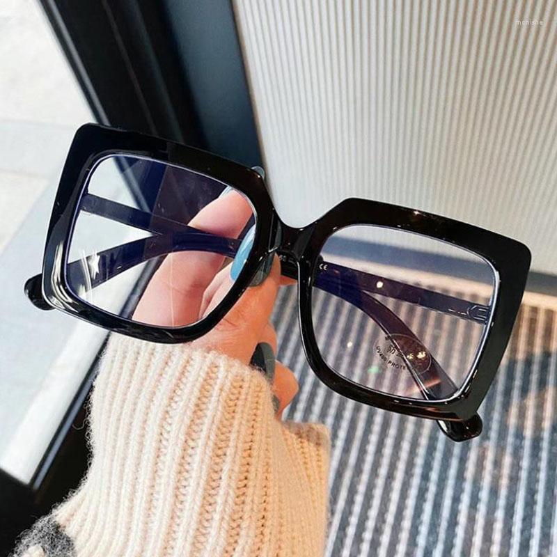 

Sunglasses Frames Retor Clear Square Glasses Women Fashion Oversized Transparent Optical Female Anti Blue Light Spectacle
