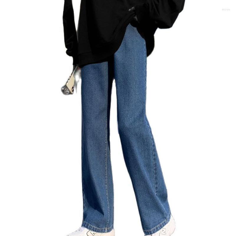 

Women's Jeans 2022 Loose Spring And Autumn Style Small Slim Black High Waist Wide Leg Straight Women's Pants