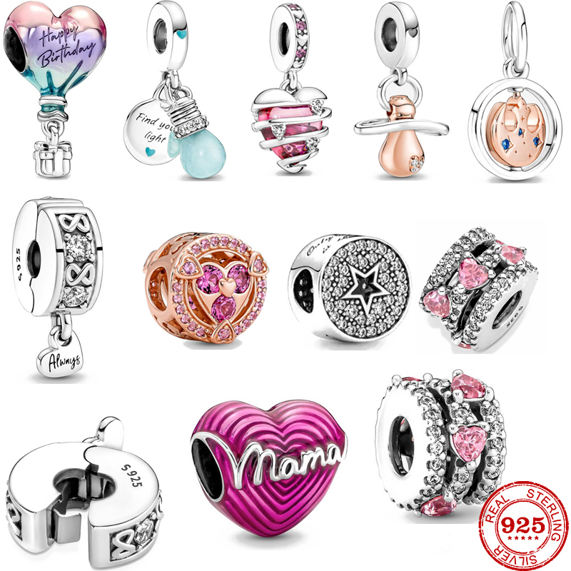 

925 Sterling Silver Dangle Charm Women Beads High Quality Jewelry Gift Wholesale Hotair balloon Light Charm Bead Fit Pandora Bracelet DIY