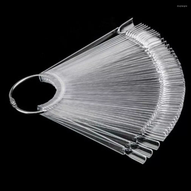 

False Nails Nail Art Tips Display Practice Sticks Fan Shaped Polish Swatches Color Sample Tools Supplies, Natural color 1