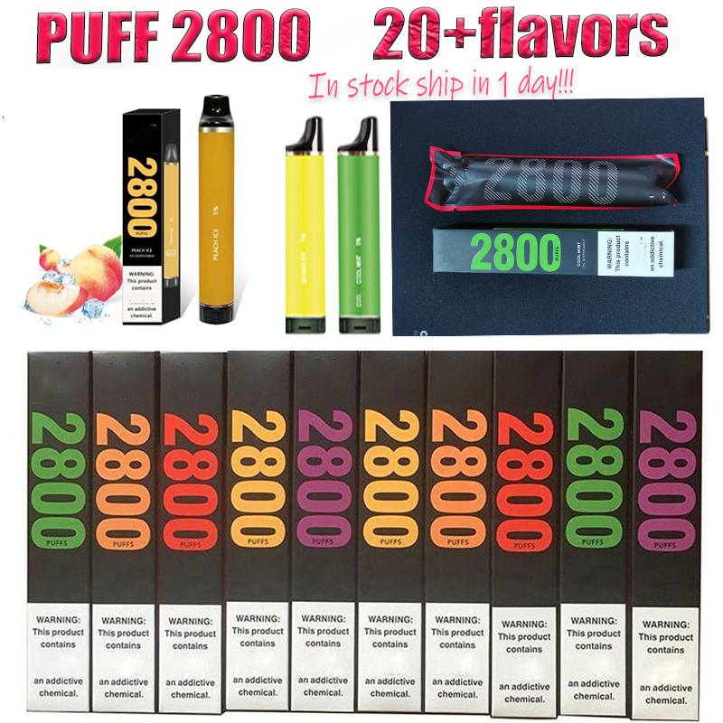 

Disposable Vape PUFF2800 Puffs E Cigarette Device Electronic Cigarettes Vapor 2% 5% VS PUFF FLEX 28 Colors