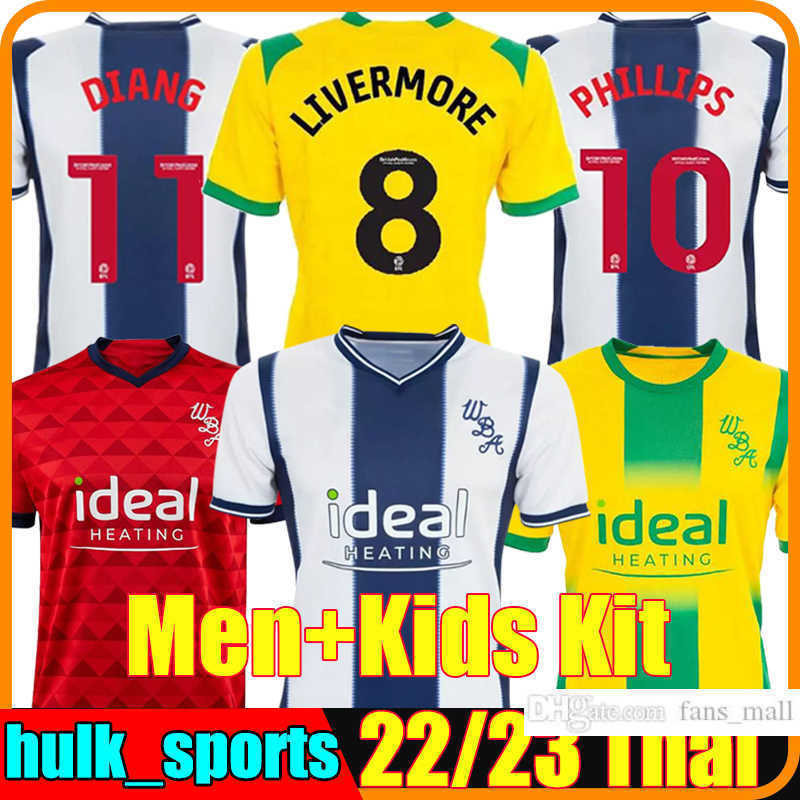 

22/23 West Brom Soccer Jerseys Third LIVERMORE DIANG BRUNT Albion football shirt Robinson GRANT Mowatt 2022 2023 Home Away PHILLIPS Men Kids, 22-23 away