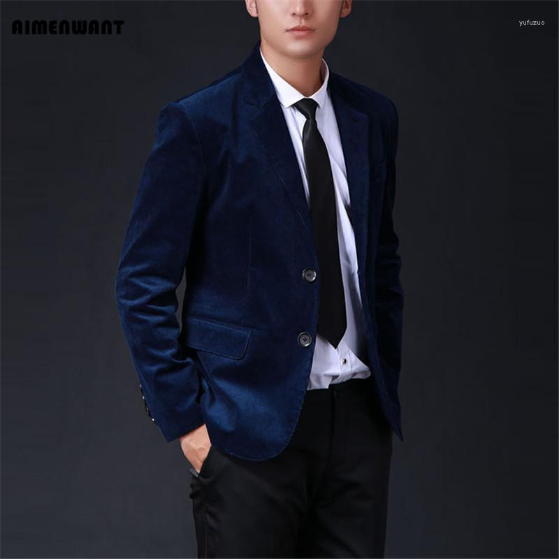

Men' Suits AIMENWANT Suit 2022 Oversized Mens Customize Commercial Corduroy Blazer Male Slim Fit Outerwear Solid 5colors Jacket Gifts, Black