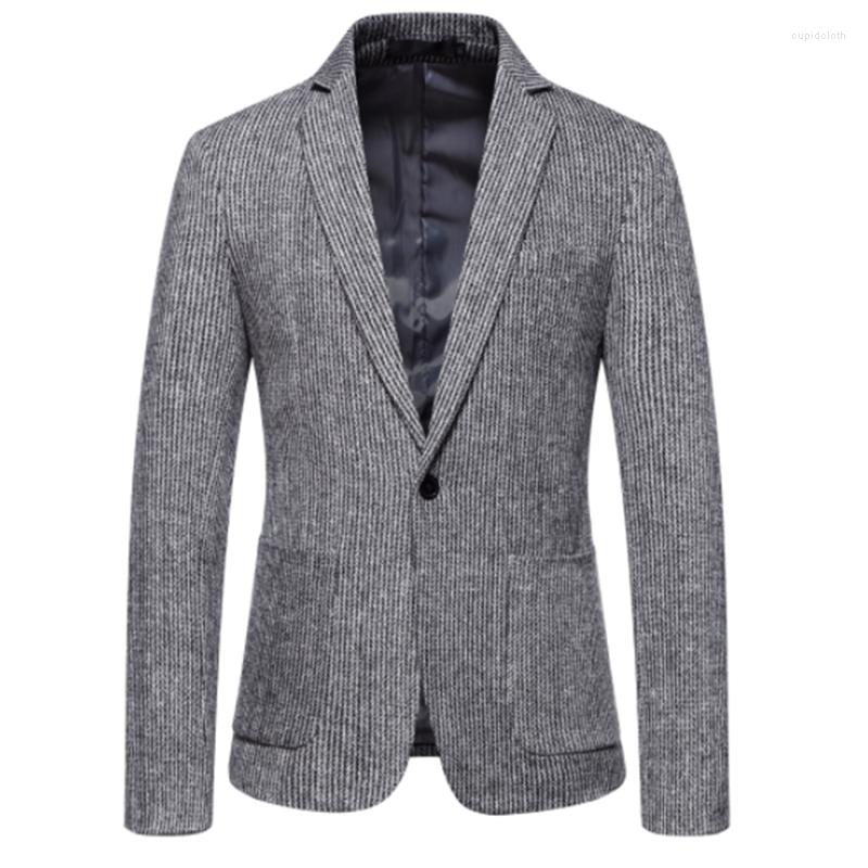 

Men's Suits 2022 And Winter Chinese Luxury Men's Fashion Suit Business Casual Wool Coat Classic Simple British Gold, Dark grey