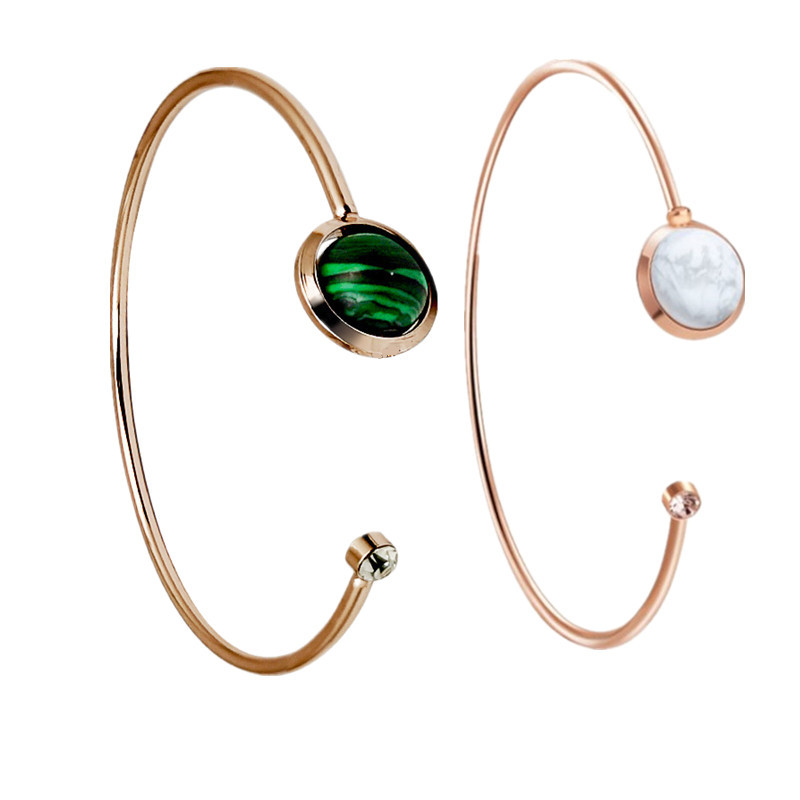 

Natural Gemstone Bangles Open Adjustable Cuff Bangle Fashion Bracelet Jewelry