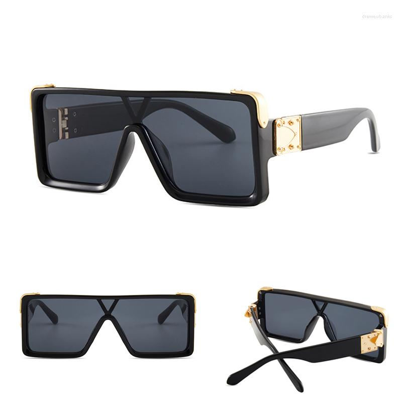 

Sunglasses Trend Unisex Wind Avant-garde Catwalk Women One-piece Lens Square Driving Street Shooting Glasses