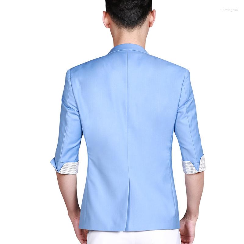 

Men' Suits Middle Sleeves Small Suit Male Leisure Seven Points Tide Youth Simple Handsome Coat Student Super Large Casual Size -2XL 3XL, Black