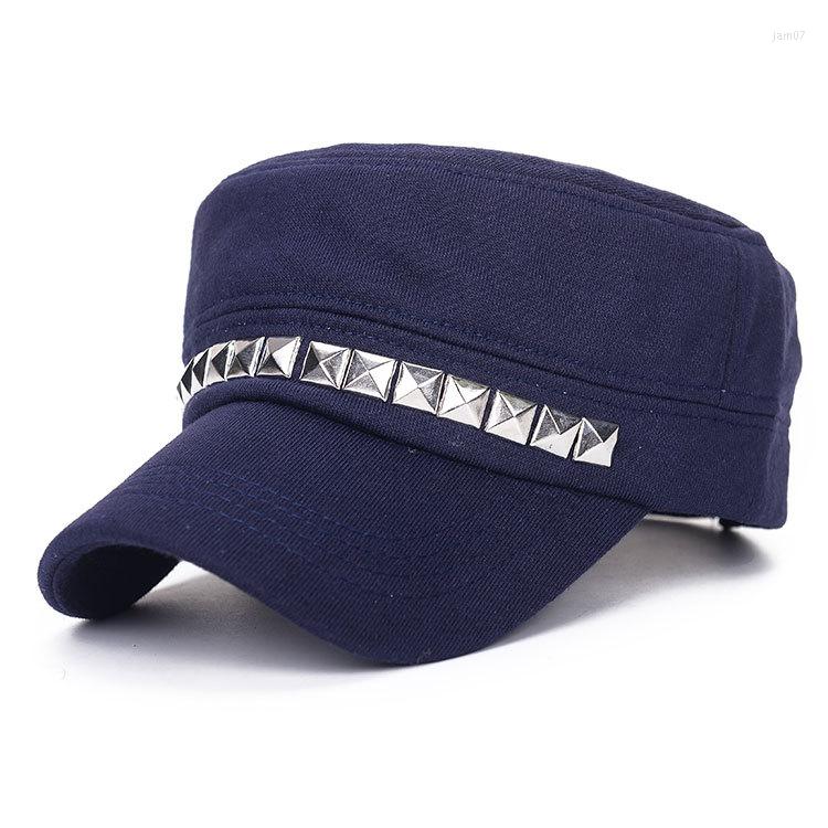 

Berets Rivet Knit Army Cap Simple Korean Style Men Women Fashion Autumn Winter Cotton High Quality Comfortable Pure Color Accessories, Green