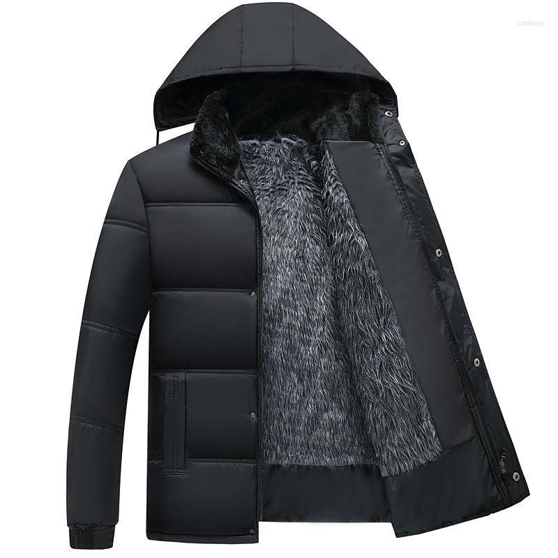 

Men's Down 2022 Men Autumn Winter Coat Jacket With Hat, Black