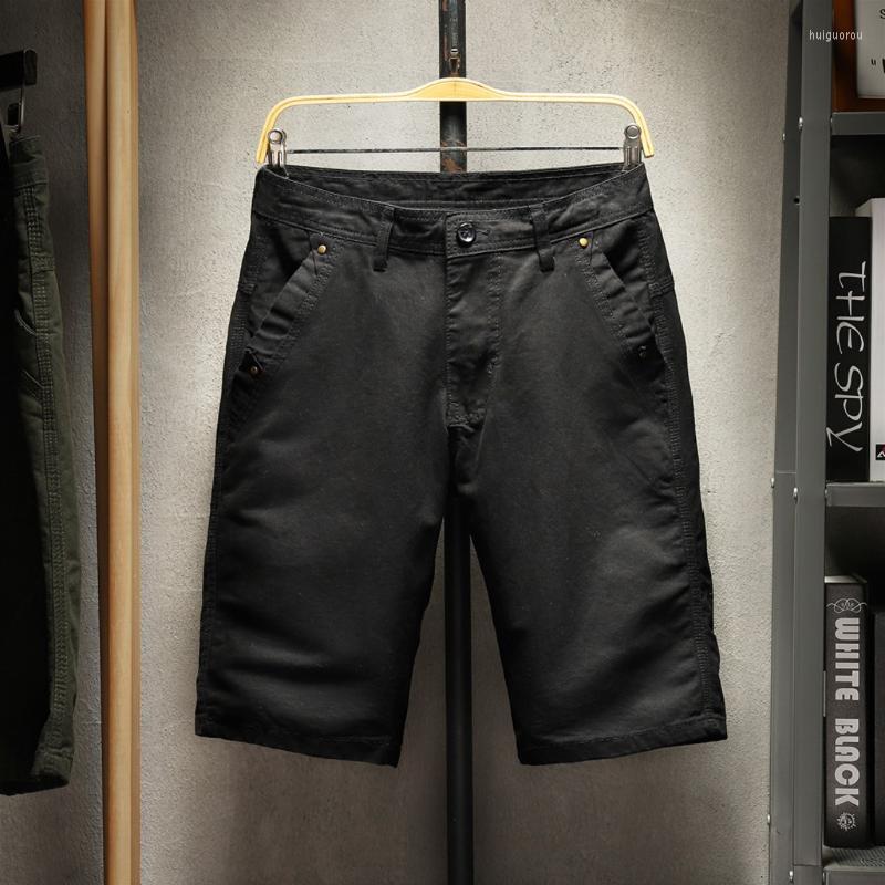 

Men's Shorts Men's Pocket Short Pants Casual Solid Color Straight Slim Fit Trousers Jeans, Army green