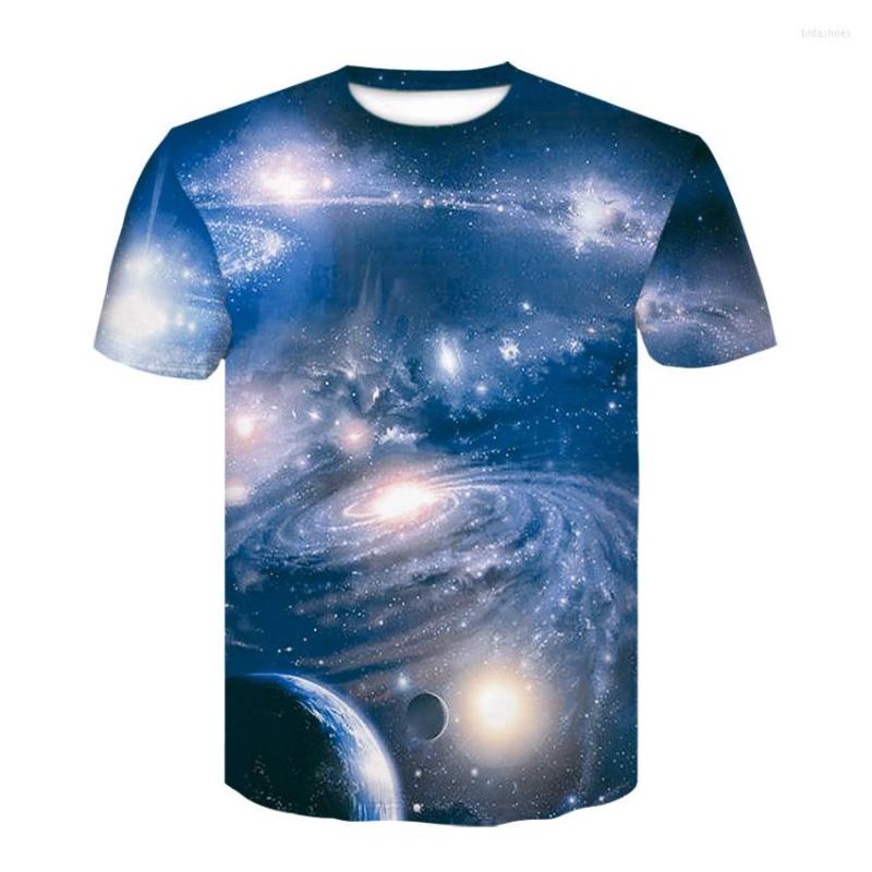 

Men's T Shirts 2022 Summer 3D Shirt Starry Sky Print Fashion Short Sleeve Tops