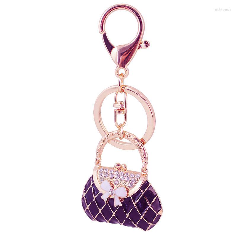 

Keychains High Quality Charm Fashion Keychain Creative Handbag Shaped Design Key Chain Crystal Purse Bag Keyring