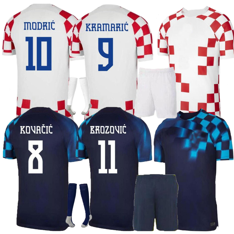 

22 23 MODRIC soccer jerseys croacia national team MANDZUKIC PERISIC KALINIC Croazia football shirt men kids kit uniforms KOVACIC Rakitic Kramaric Croazia custom, 2022 23 blue home kit+socks (croati...