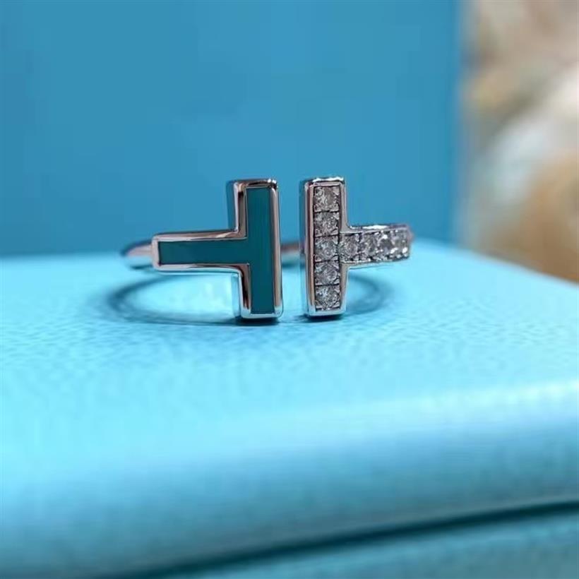 

women ring 925 silver luxury designer rings men brand zirconia fashion rings T style classic jewelry 14k gold plated Rose wed whol233x