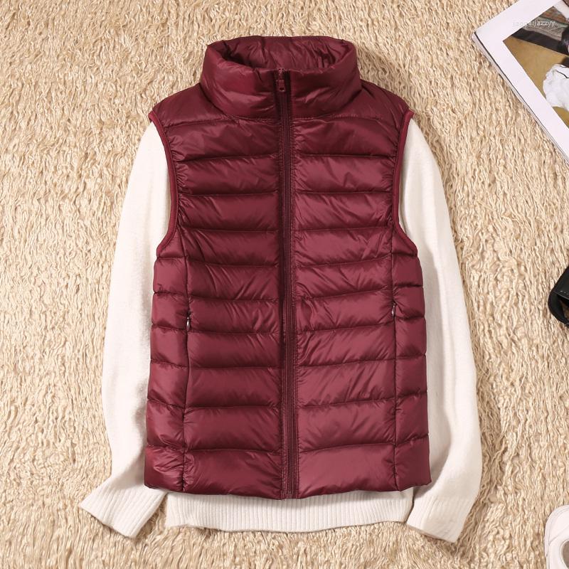 

Women's Down Women's Ultralight Duck Vest Jacket Autumn And Winter High Neck Sleeveless 2022 90% White, Purple