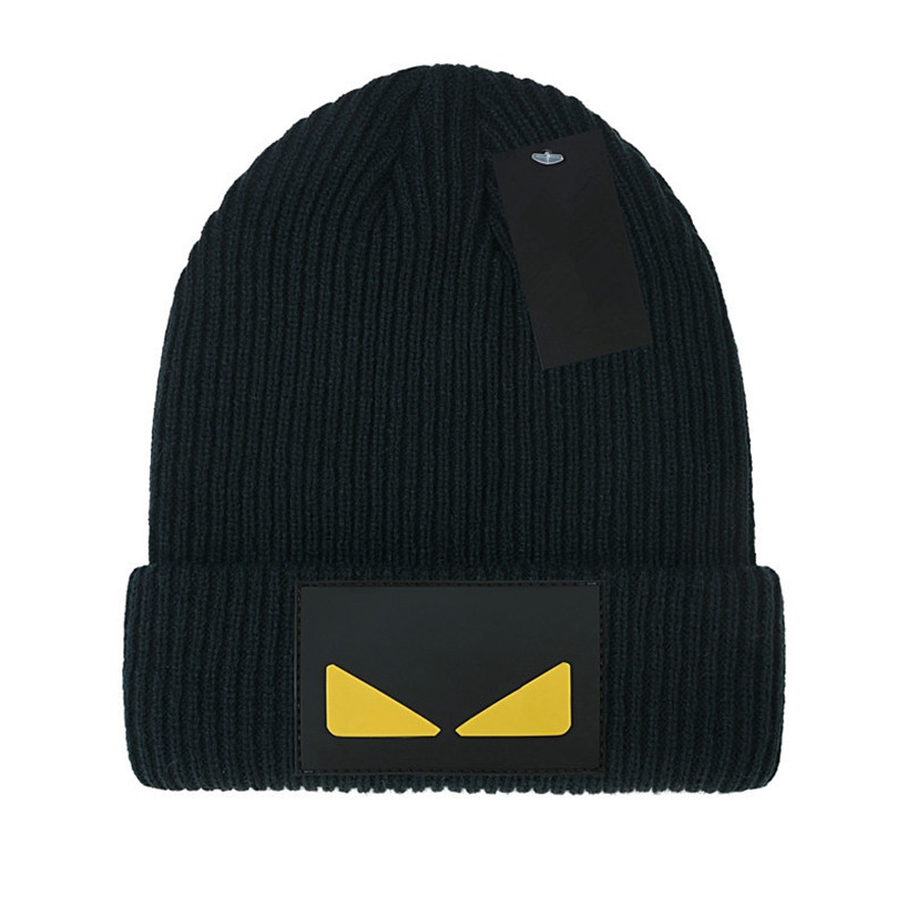 

Designer Winter Knitted Beanie Woolen Hat Women Men Chunky Knit Thick Warm faux fur Beanies Hats Female Bonnet Beanie Caps 10 colors M-8, No.1