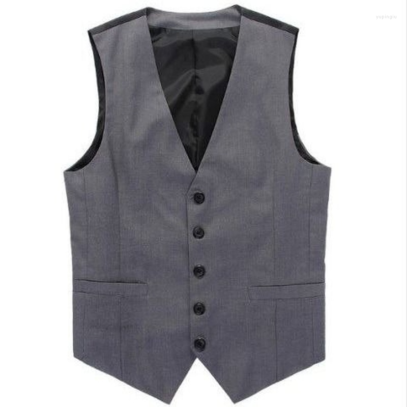 

Men's Vests British Style Men Suit Vest Casual Business Sleeveless Waistcoat For Wedding Party Gentlemen Classic HOWDFEO, Navy blue