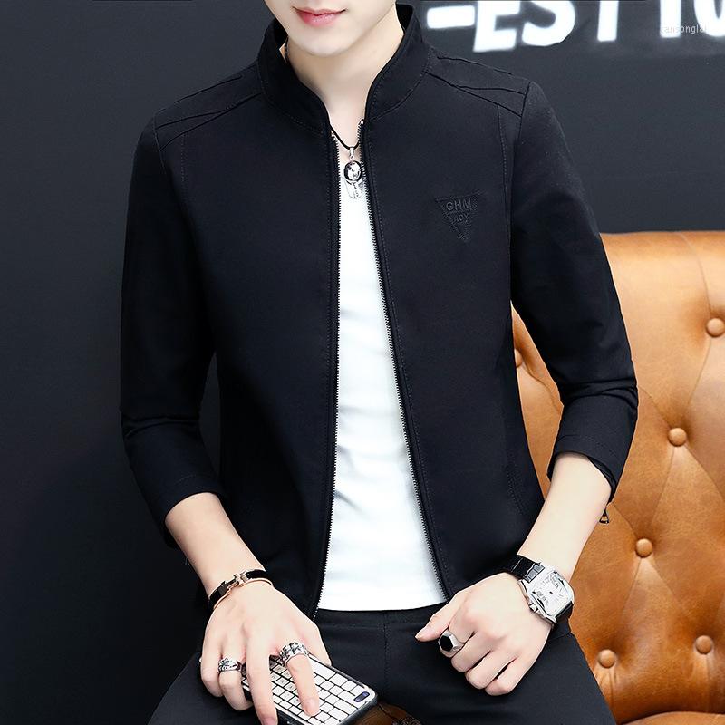 

Men's Jackets Spring And Autumn Men's Jacket Korean Version Of The Slim Stand-up Collar Casual Cotton Washed Trend, Khaki