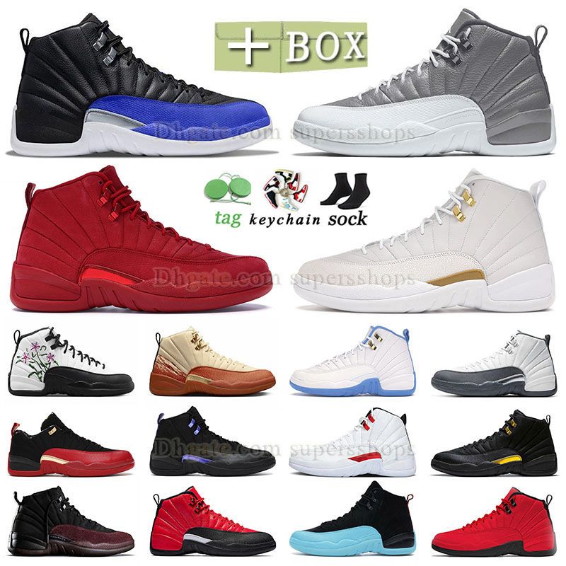 

Mens 12s with box basketball shoes designer 2022 jumpman 12 reverse flu game university gold stealth dark grey gs floral eastside golf hyper royal black taxi sneakers, P15 40-47 reptile