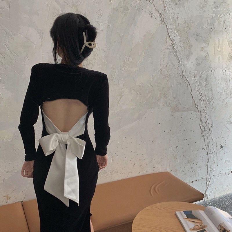 

Casual Dresses Women Dress Women' Autumn And Winter Square Collar Long Sleeve Vestido De Mujer Femme Robe, Black