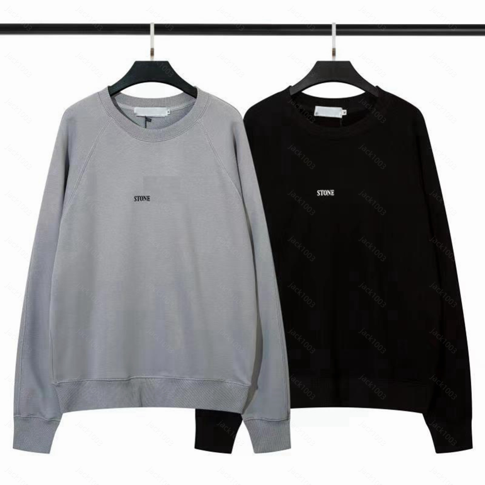 

23SS Autumn New Island Men Sweatshirts Stone Fashion Loose Casual Logo Long Sleeve Couple O-Neck Sweatshirts Mens Sweatshirt 12, Black