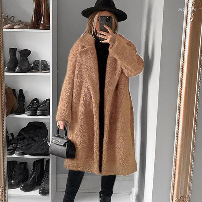 

Women's Fur Women's Leather Coat Autumn And Winter Long Faux Warm Plush Top, Black