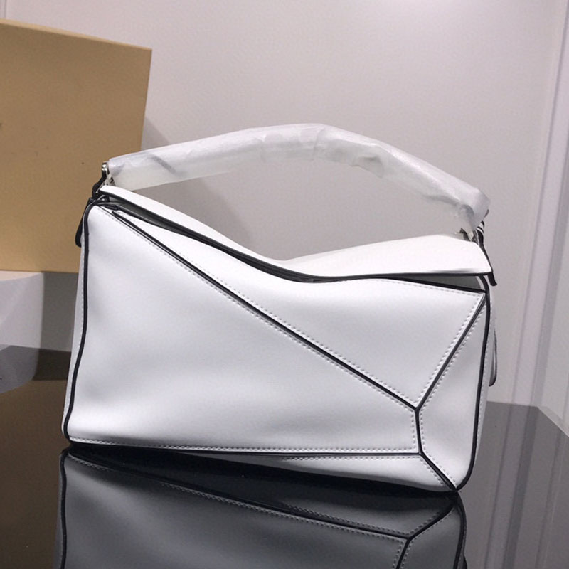 

High end handbags designer bag retro European and American fashion true portable shoulder messenger casual women color matching geometric bags, Sky blue