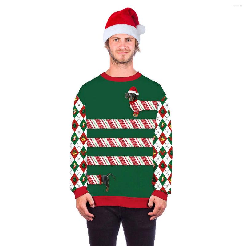 

Men's Sweaters Autumn Winter Ugly Christmas Sweater Men Women Xmas Hoodie Sweatshirt 3D Funny Printed Holiday Party Jumpers Tops