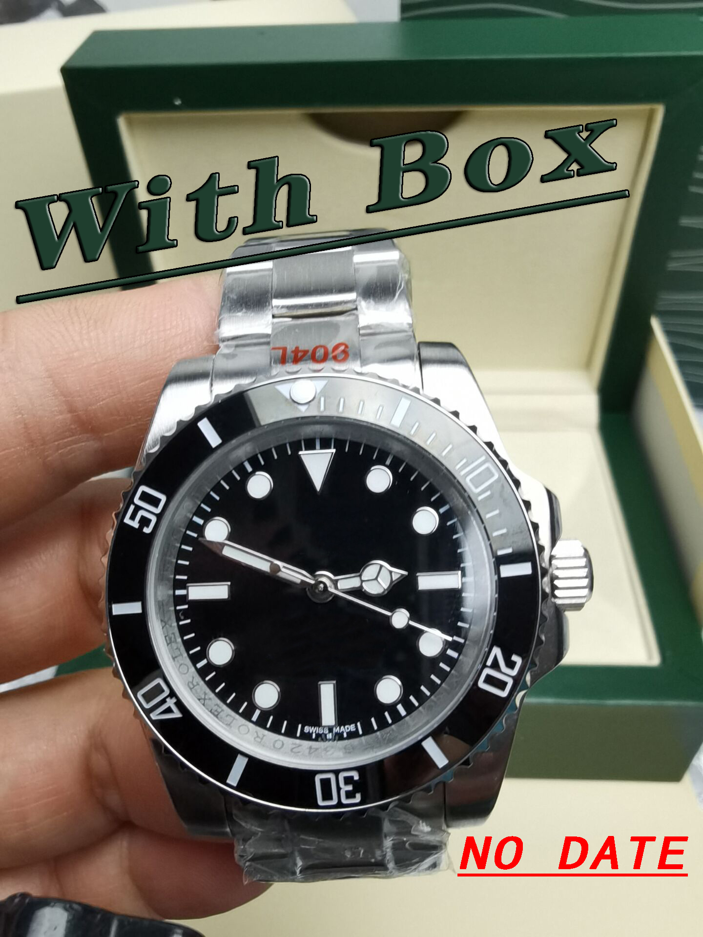 

Men Watch Automatic Mechanical Retro Calendarless Ceramic Watchs 40mm 904L Stainless Steel Sliding Buckle Sapphire Luminous Watch BP Factory Montreux Luxury, 6#
