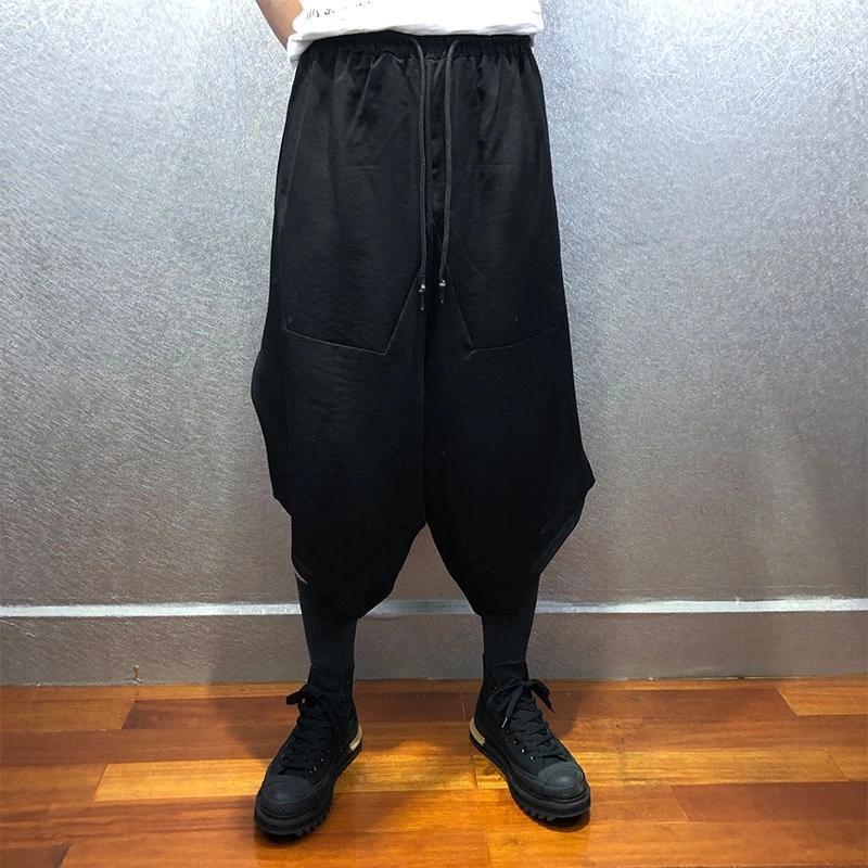 

Men' Pants Men' Shorts 2022 Summer Large Style Personalized Diagonal Cotton And Linen Breathable Dark Elastic, Black