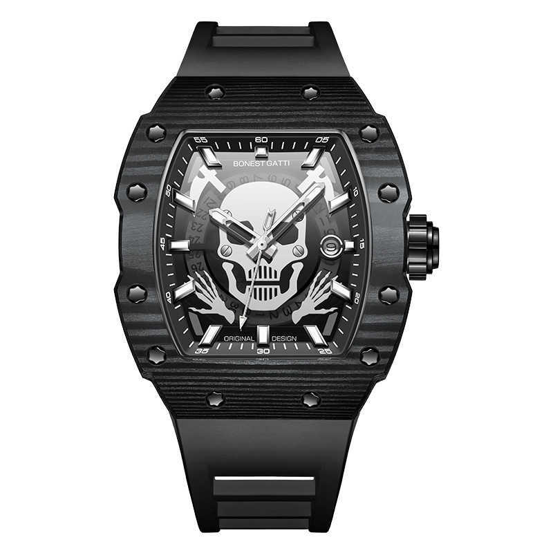 

Luxury Watches For Mens Mechanical watch Waterproof Wristwatches Black Color Carbon Fiber Case Fashion Watch Swiss Brand Sport Wristwatch, Bg9908-a2