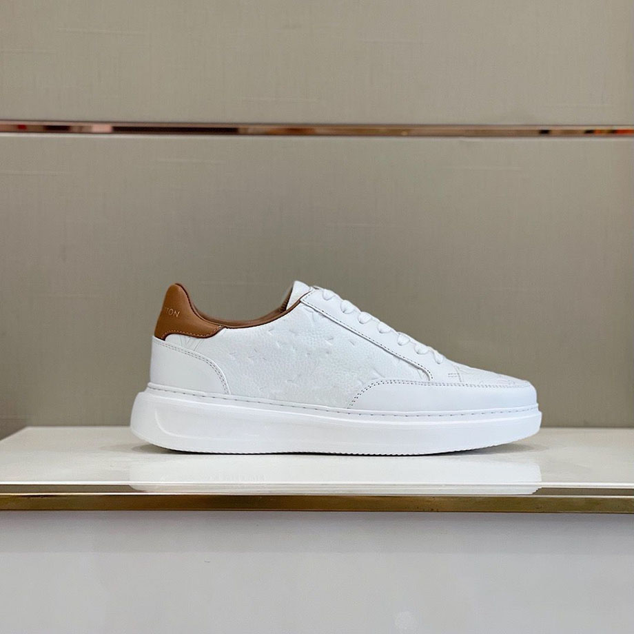 

quality Spring men Shoes luxury designer sneaker matching white matte cowhide with the same color outsole size38-45 mkjkkk00001