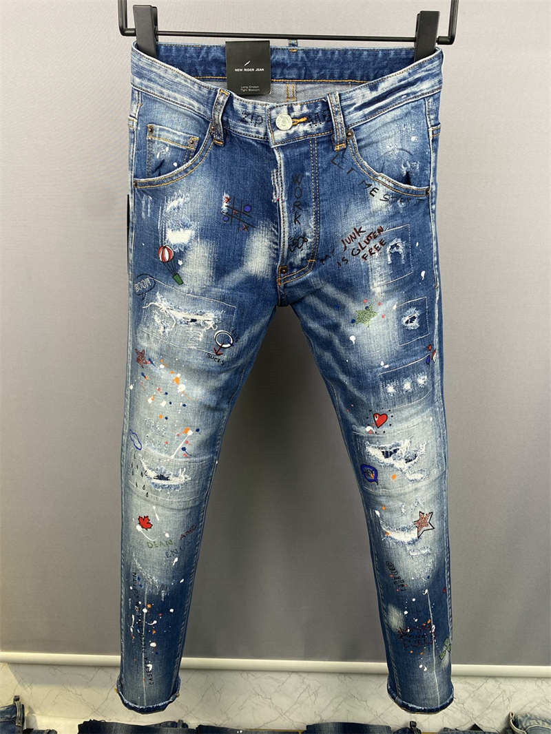 

2022 New Arrivals D2 Mens Luxury Designer Denim Jeans Holes Trousers Dsquare Jeans COOLGUY Biker Pants Mens Clothing 2#9806, 9806