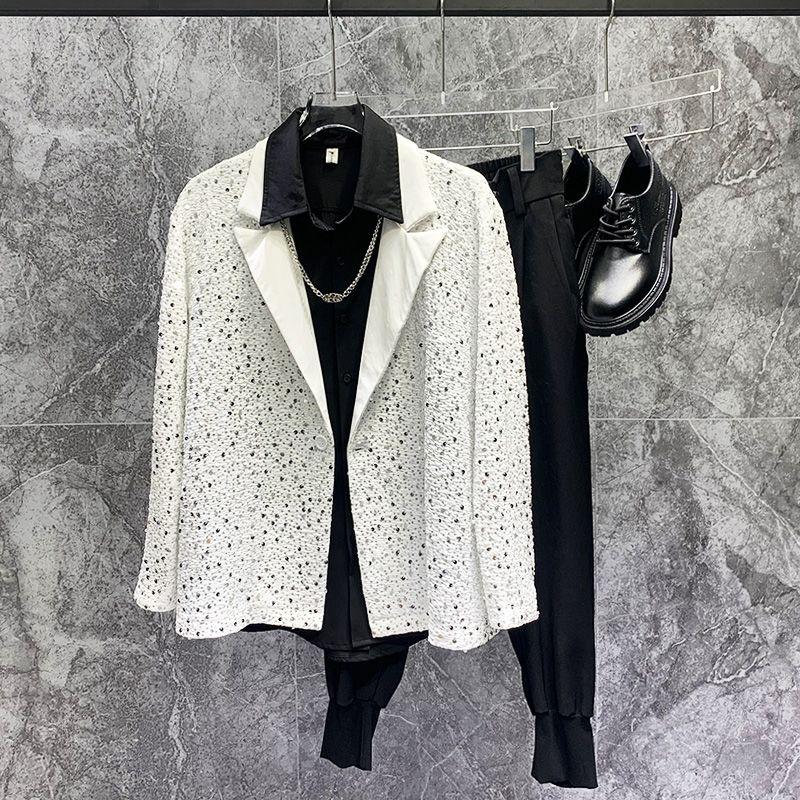 

Men's Suits Cv1642 Fashion Men's Coats & Jackets 2022 Runway Luxury European Design Party Style Clothing, Black