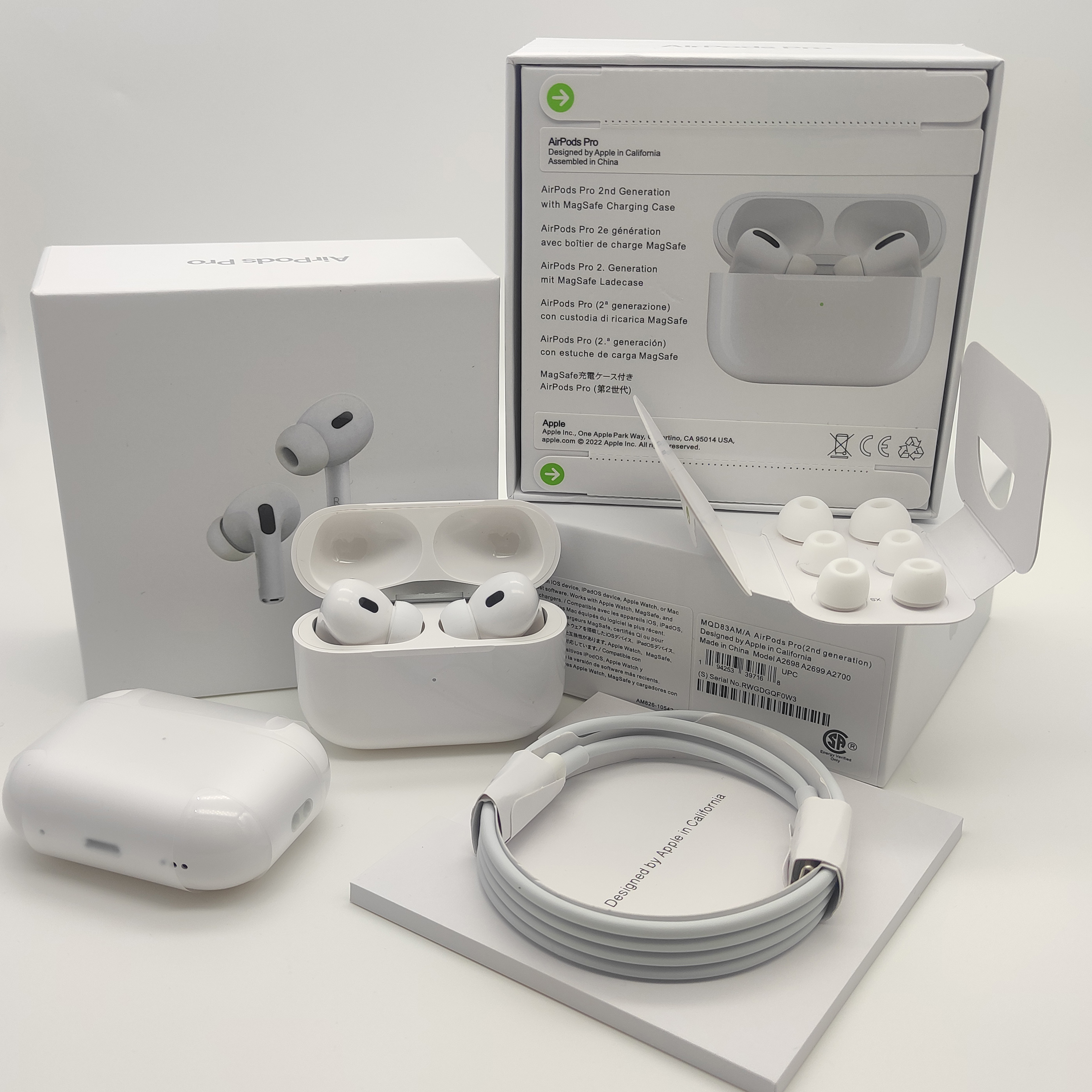 

for Apple airpods pro 2nd generation wireless earphones Gen 3 AP3 AP2 bluetooth earphones support ios 16 metal rename GPS phone earphones with valid serial number