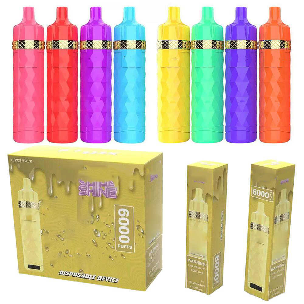

Electronics Filex Shine 6000 Puff Disposable Vape E Cigarette With Rechargeable 650mAh Battery Prefilled 15ml Pod AirFlow Control