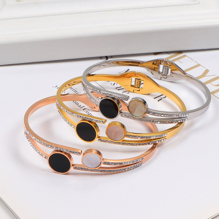 

designer bracelet Black and white shells bracelets designers bangle jewellery bangles jeweler luxury rose sliver gold Titanium Steel Never Fade Not Allergic