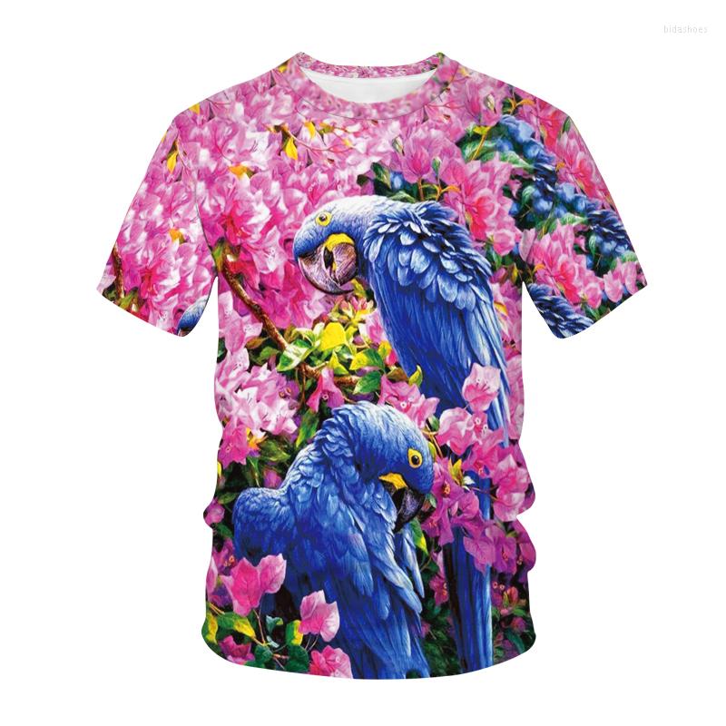 

Men's T Shirts Summer Women Men Fashion Nature Printed Oversized Shirt Boys Girls Bird Pattern Tees Tops