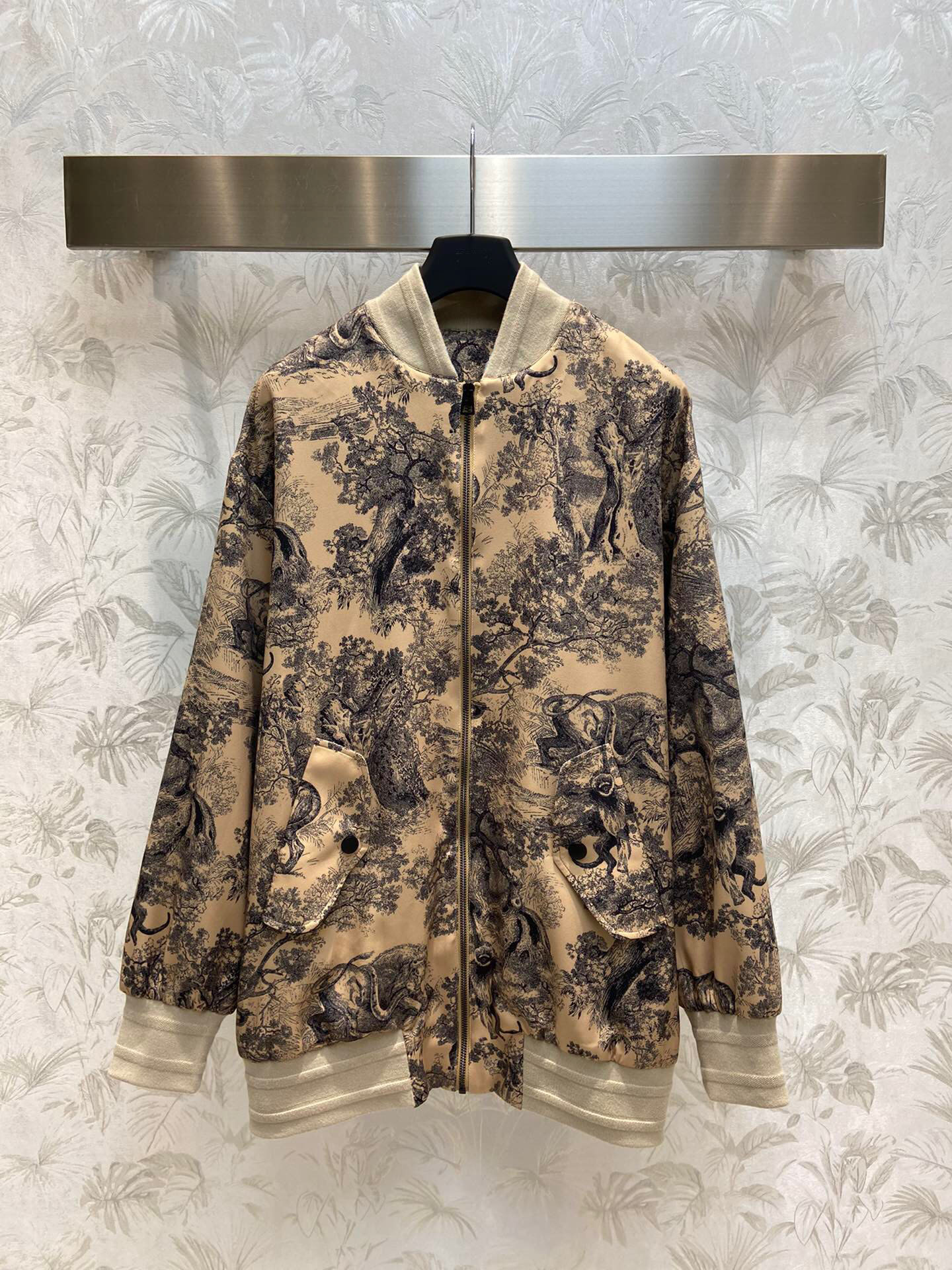 

Fashion Runway Women's Casual Lady Bomber Jacket Print Loose Zipper Cotton Coats 2022 Autumn Winter Female Fashion Chic Outerwear, Yellow