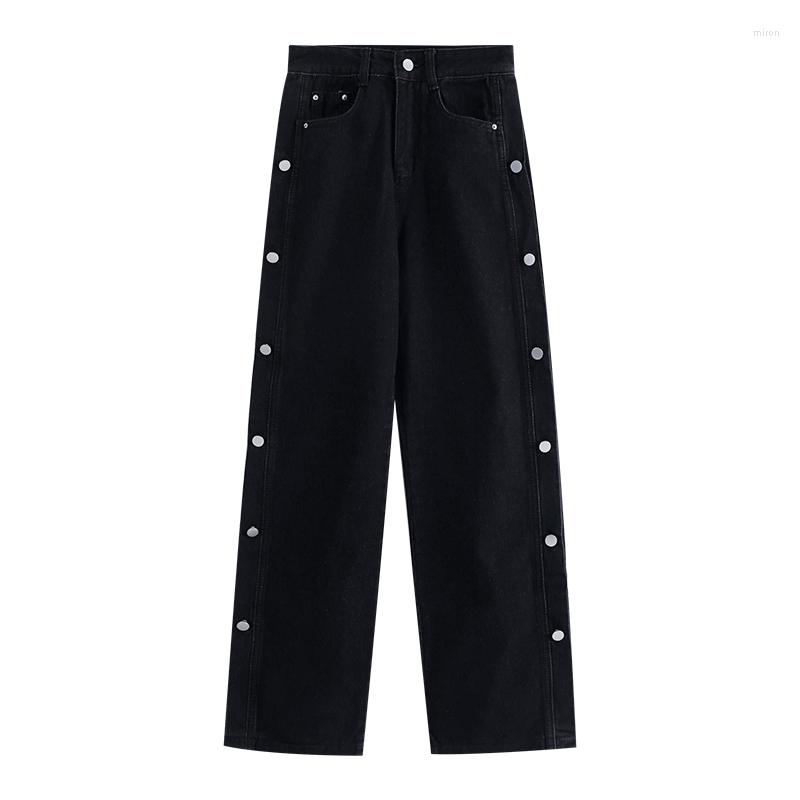 

Women's Jeans Woman High Waist Clothes Wide Leg Denim Clothing Streetwear Vintage Quality 2022 Fashion Harajuku Straight Pants, Black jeans