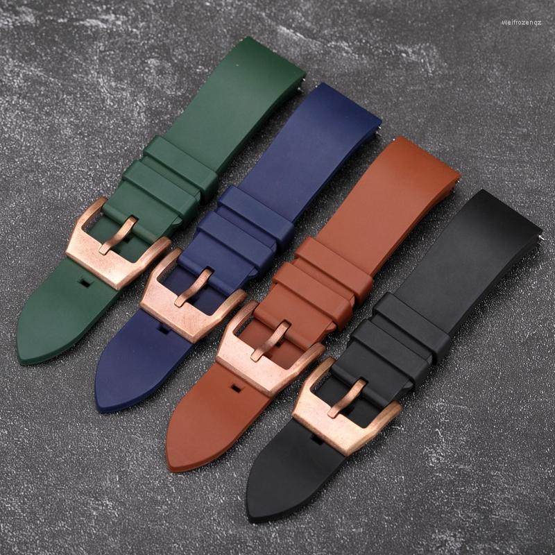 

Watch Bands Viton Material Wear-Resistant And Waterproof 22 24MM High-Strength Rubber Strap Suitable For Bronze Watches Buckle CUSN8