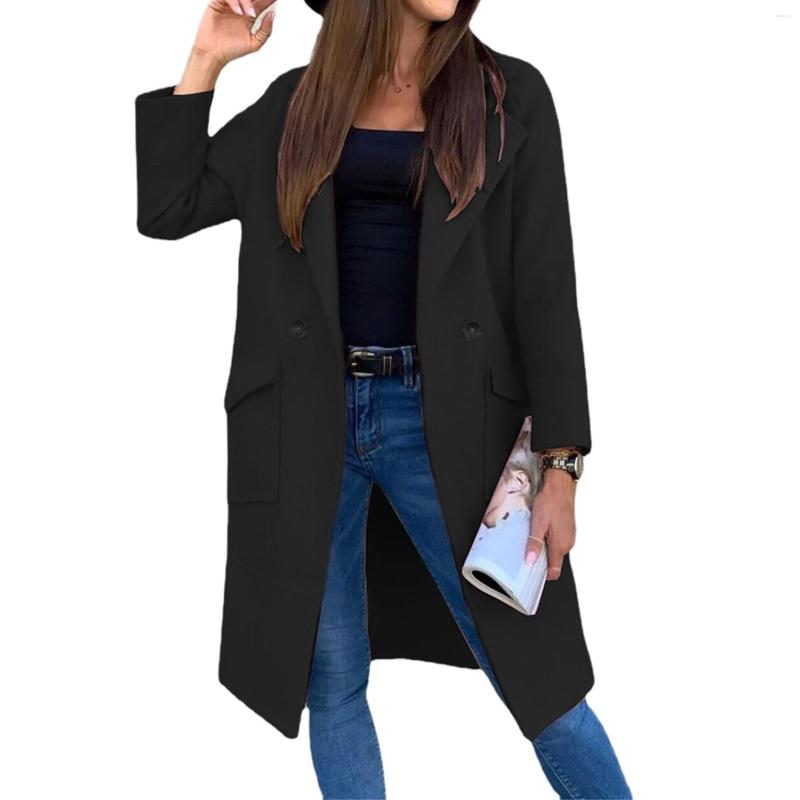 

Work Dresses Women Casual Light Weight Thin Long Jacket Coat Sleeve Button Down Chest Pocketed Coats Buttons Blazer, Black