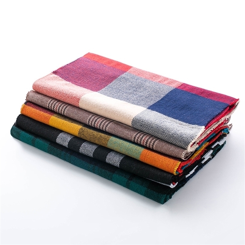 

Scarves VIANOSI Plaid Winter Scarf Women Luxury Warm Foulard Solid Scarves Fashion Casual Scarfs Cashmere Bufandas Hombre 221010