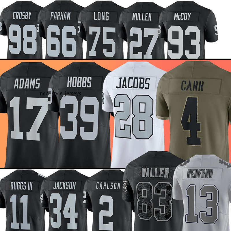 

17 Davante Adams Football Jerseys 39 Nate Hobbs Daniel Carlson Darren Waller Maxx Crosby Josh Jacobs Hunter Renfrow Denzel Perryman Men BO JACKSON, Women(tu ix zhe)