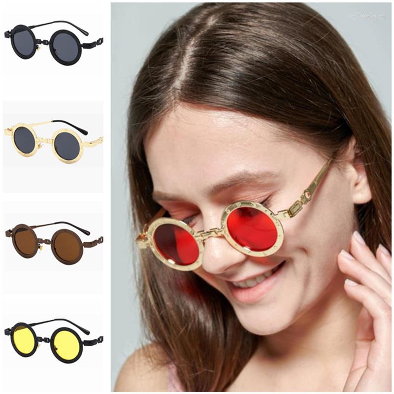 

Sunglasses Steampunk Unisex Retro Sun Glasse Round Frame Eyeglasses Goggles Anti-UV Spectacles Funny Hip-Hop Eyewear A
