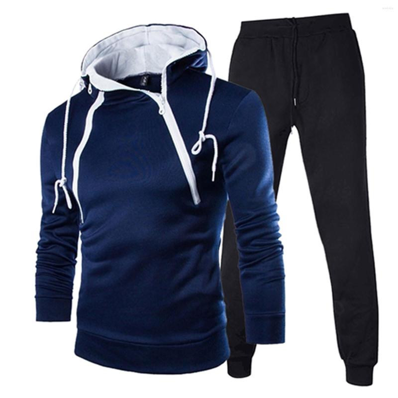 

Men's Tracksuits Padded Suit Men Winter Set Double Zipper Long Sleeve Sweaters Dress Pants Linen Jacket, Black