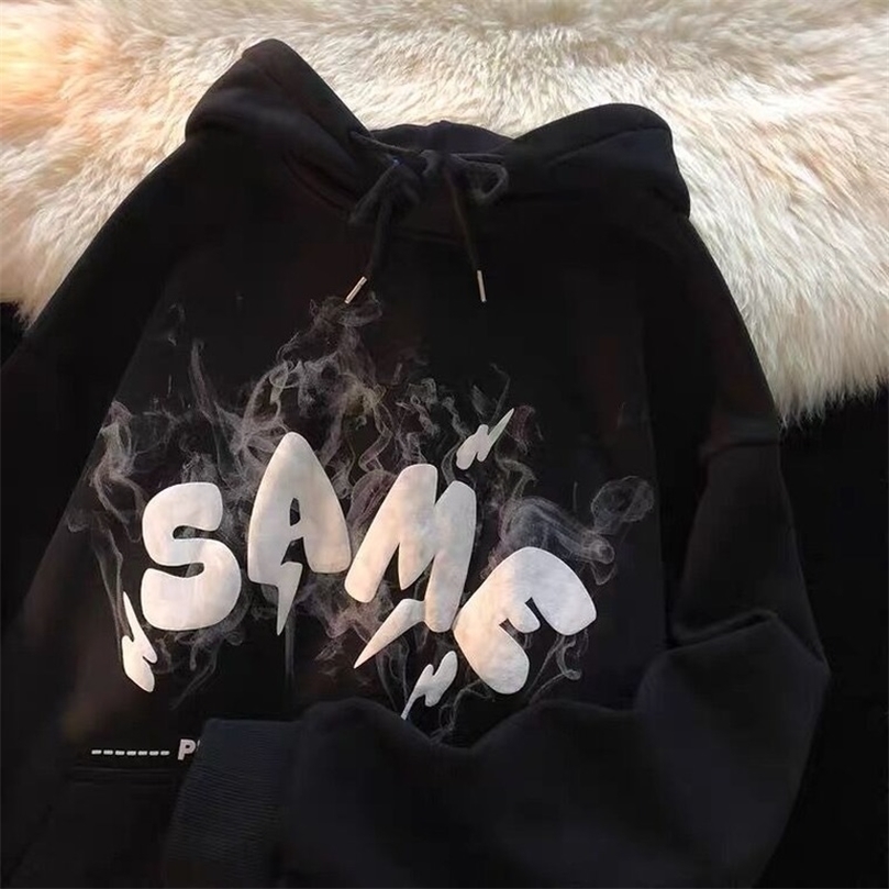

Womens Hoodies Sweatshirts Foam Letter Hooded Couple Sweatshirt Street Loose Hip Hop Couple Cute Hooded Top Casual Simple Long Sleeve Jacket 221010