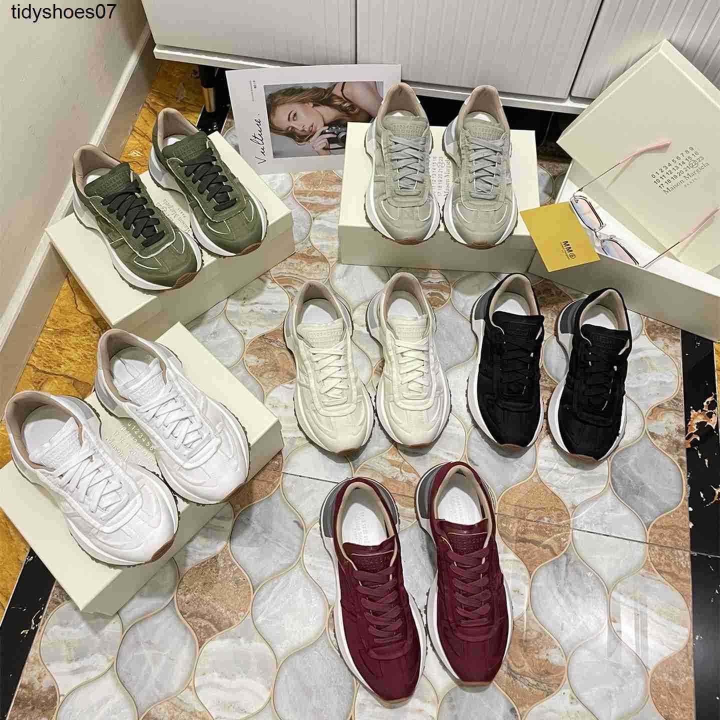 

Margiela dad shoes high quality female heightening 2022 new muffin thick soled lace up lovers casual and versatile sports shoes, Red (higher version)